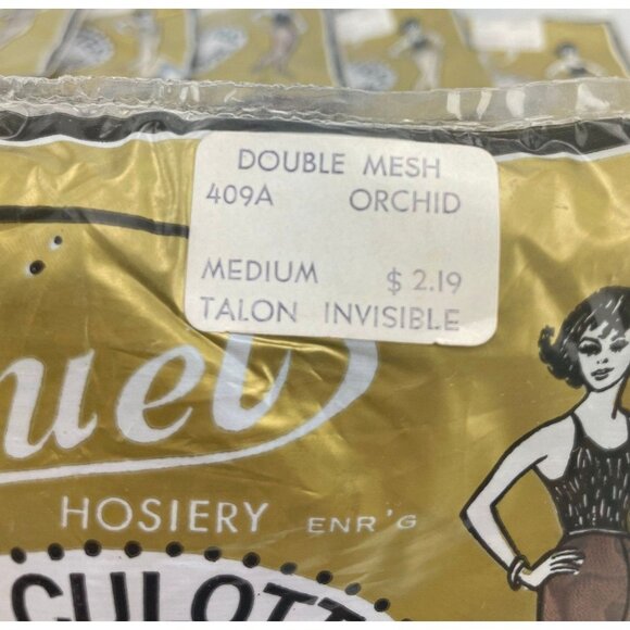 Vintage panty hose, 60s nylons, Paquet's Double Mesh beige medium size, NOS - Picture 6 of 6